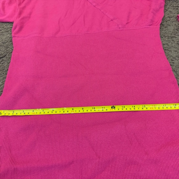 Express Hot Pink Knit Sweater Dress Dolman Stretch Size M XL NEW $88 - Picture 14 of 15